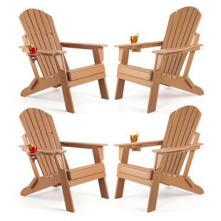 Azur Plastic Folding Adirondack Chair Set Of 4 